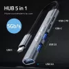 Qoltec 53790 Hub Adapter USB-C 3.1 5in1 | USB-C PD | USB-C | 2x USB 2.0 | USB 3.0