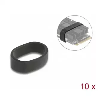 Dysk SSD DeLOCK Gumowy pierścień do montażu dysku SSD M.2 i radiatora czarny 10 sztuk
