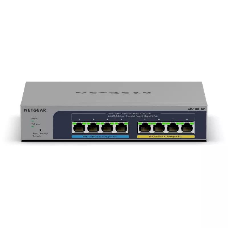 NETGEAR MS108TUP Niezarządzalny L2 2.5G Ethernet (100/1000/2500) Power over Ethernet (PoE) Szary