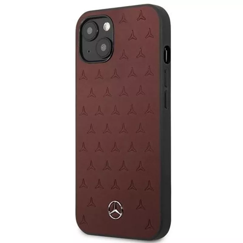 Mercedes MEHCP13SPSQRE Etui twarde iPhone 13 mini 5,4 Czerwone/czerwone Skóra Wzór Gwiazd