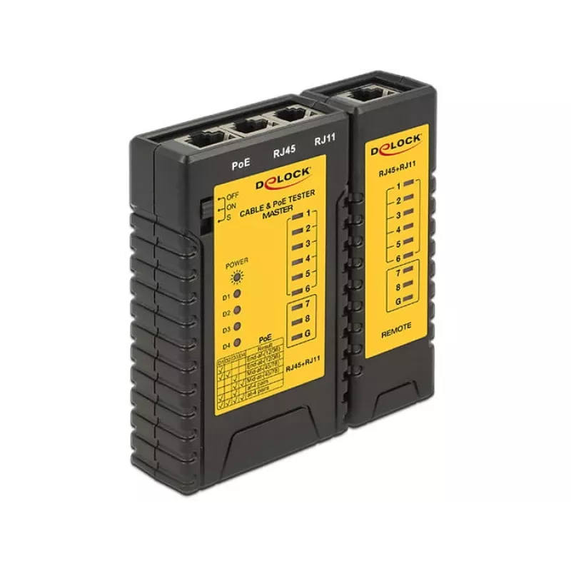 Tester kabli sieciowych DeLOCK 86107 Czarny Żółty