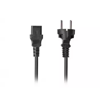 Kabel zasilający LANBERG CEE 7/7 na C13 (C320) 1,8 m, prosty, czarny