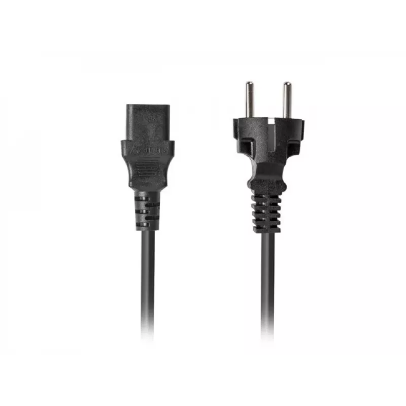 Kabel zasilający LANBERG CEE 7/7 na C13 (C320) 1,8 m, prosty, czarny