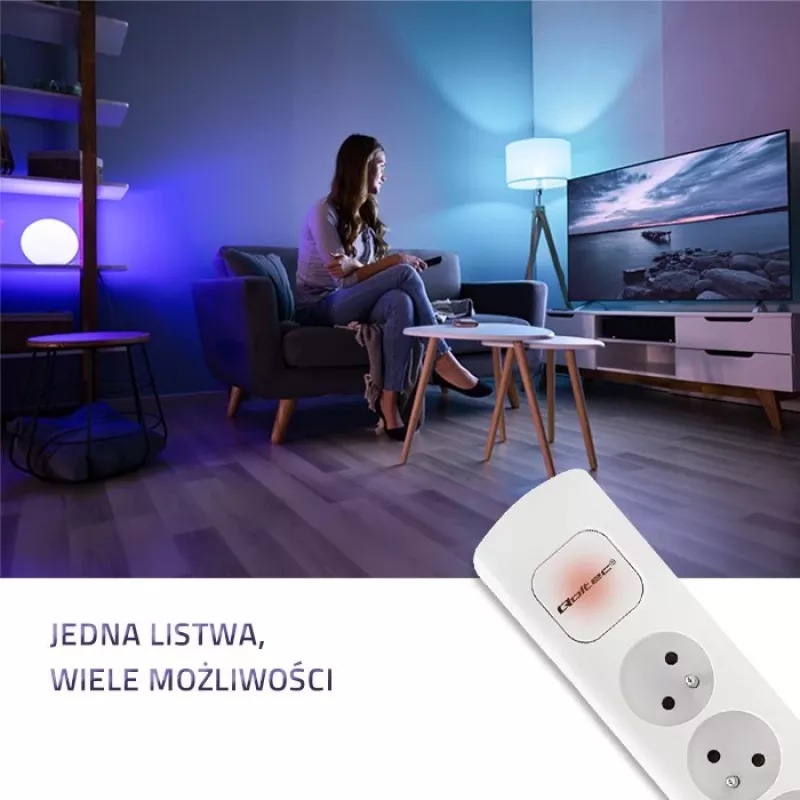 Listwa zasilająca Qoltec 50276 1,8 m 5 gniazd AC wewnątrz pomieszczeń biała