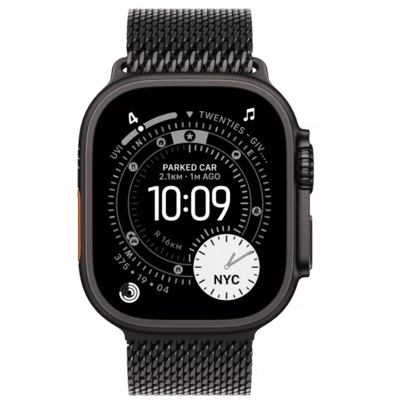 Smartwatch Apple Watch Ultra 3 GPS + Cellular 49mm Czarna Tytanowa Koperta z Czarną Tytanową Pętlą Milanese Średnia