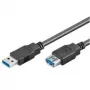 Wentronic Goobay Przedłużacz USB 3.0 SuperSpeed, czarny, 1,8 m - wtyk USB 3.0 (typ A) > gniazdo USB 3.0 (typ A) (93998)