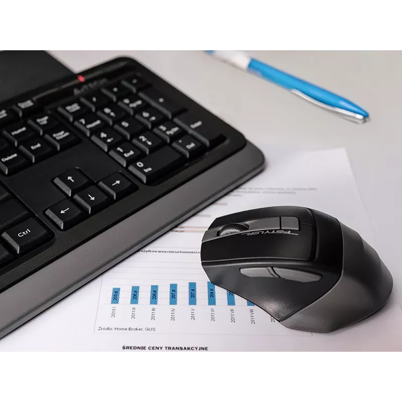 Mysz bezprzewodowa A4Tech FStyler 47478 2.4G Nano szara ergonomiczny design