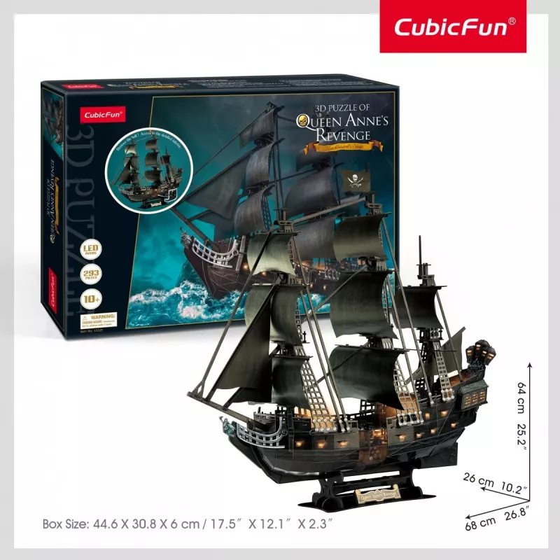 3D LED Puzzle Queen Annes L522H — dekoracyjny podświetlany model do składania z oświetleniem LED