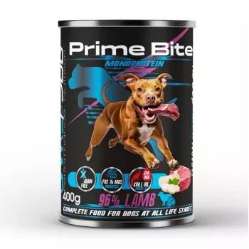 PRIME BITE Karma mokra dla psa monoproteinowa z jagnięciną i pietruszką - 400 g