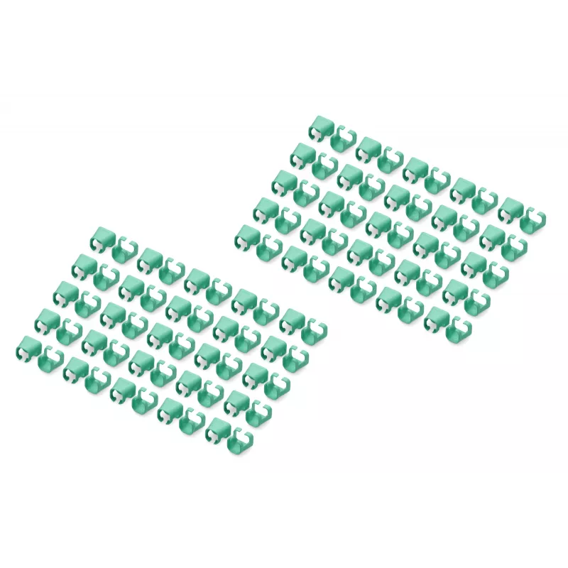DIGITUS - Kabelclips mit Farbcodierung - für Patch-Kabel - grün (Packung mit 100) (A-CC-G)