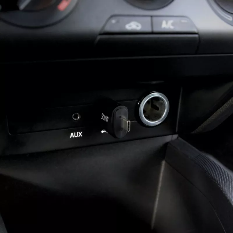 Bezprzewodowy nadajnik audio Savio TR-17 Bluetooth USB 10 m Czarny