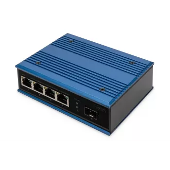 Digitus 4-portowy przełącznik sieciowy Fast Ethernet, przemysłowy, niezarządzalny, 1 uplink SFP FE