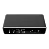 Cyfrowy budzik GEMBIRD DAC-WPC-01 z wyświetlaczem LCD, czarna obudowa aluminiowa, zasilanie sieciowe