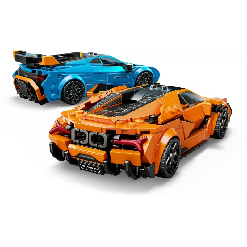 Klocki konstrukcyjne LEGO Speed Champions zestaw 77238 — Lamborghini Revuelto & Huracán STO, 607 elementów, 2 minifigurki, zalecany wiek 10+