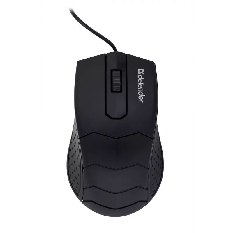 Optyczna mysz symetryczna DEFENDER HIT MB-530 — 1000 DPI, USB Type-A, czarna, przewód 1,5 m