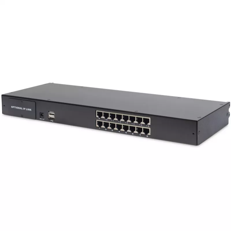 Konsola LCD KVM 19 cali DIGITUS DS-72211-5US, 16-portowa Cat 5, 1366x768, klawiatura US International