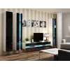 Stojak pod telewizor Cama Meble VIGO NEW 30/180/40, biały blat, czarna błyszcząca rama, 1800×400×300 mm