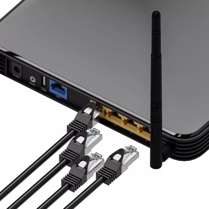 Kabel sieciowy Extralink LAN Patchcord Kat.5e RJ-45 2m Czarny