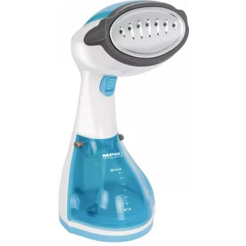 Żelazko parowe MPM MZP-01 ze stopą ze stali nierdzewnej, 1200 W, odłączany zbiornik 0,25 L, para ciągła 36 g/min, niebieskie