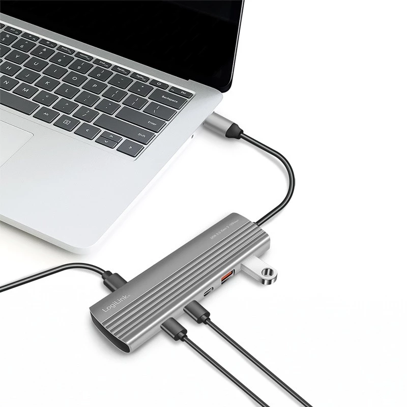 Ultra cienki hub USB 3.2 2xUSB-A, 8xUSB-C, PD, 100W