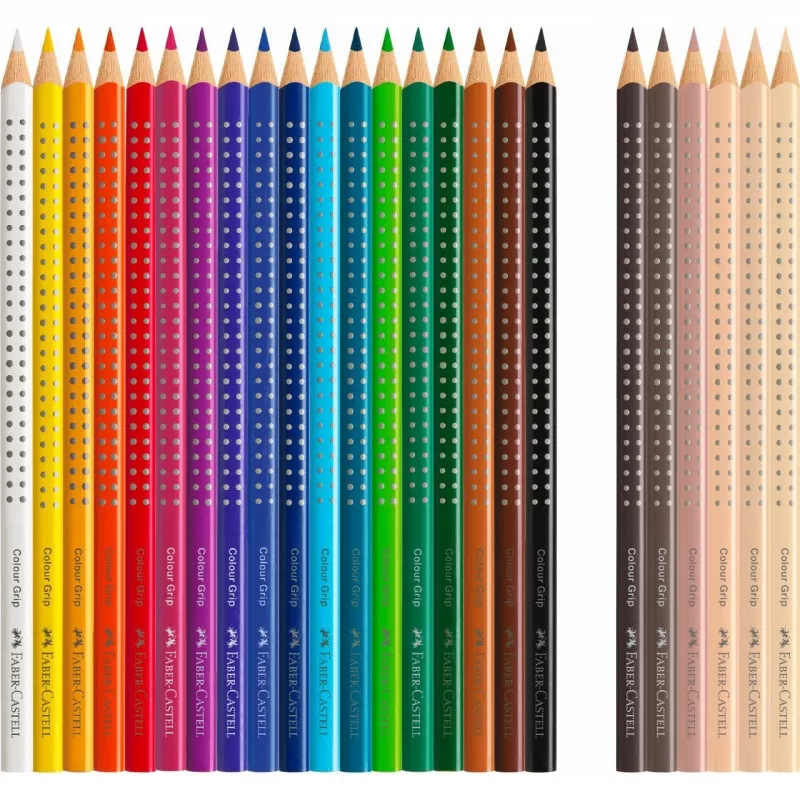 Faber-Castell 112819 Grip Skin Tones kredki ołówkowe, 18+6