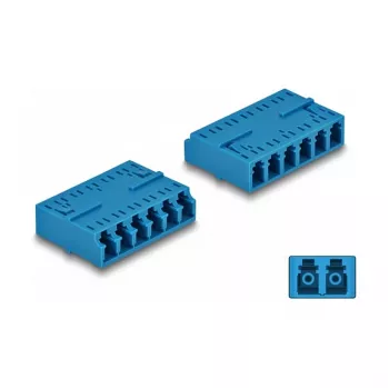 DeLOCK Optical Fiber Coupler HD LC Hexaplex female to LC Hexaplex female niebieski