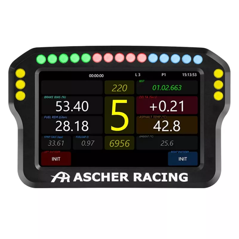 Kierownica panel wskaźników Ascher Racing 4-calowy model 76080028 do symulatorów wyścigowych