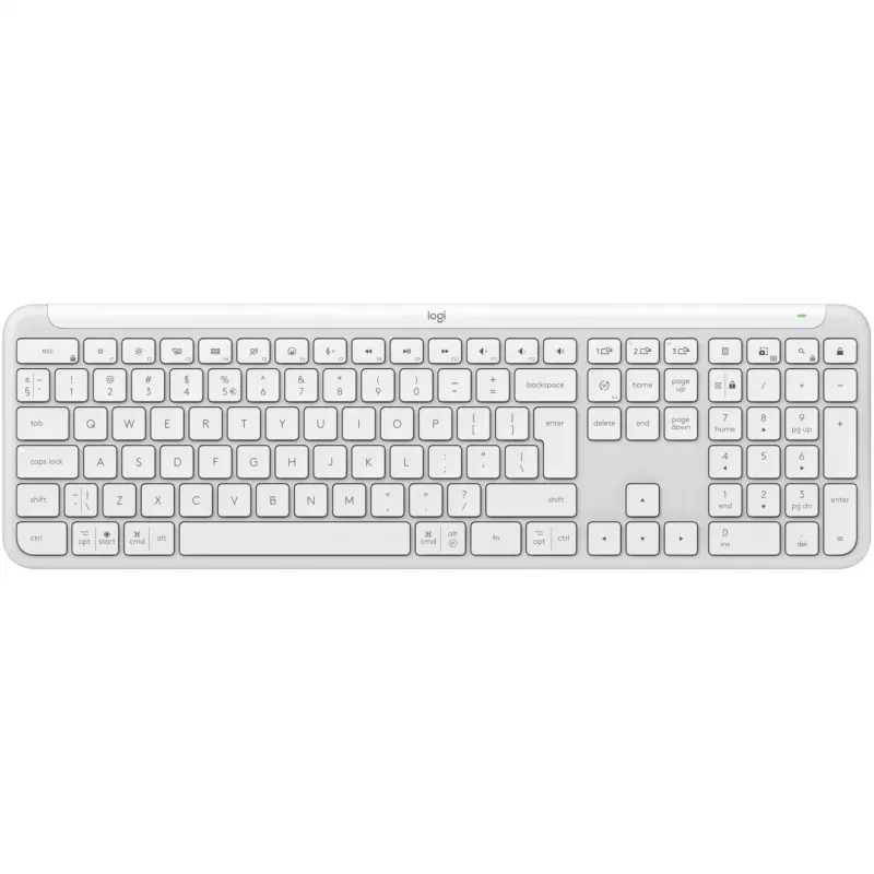 Klawiatura Logitech K950 Signature cienki biurowa RF Wireless Bluetooth QWERTY US International biała
