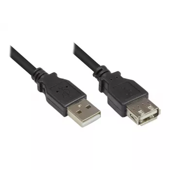 Przedłużacz USB 2.0 wtyk A na gniazdo A, czarny, 3m, Good Connections® (2511-OF3S)