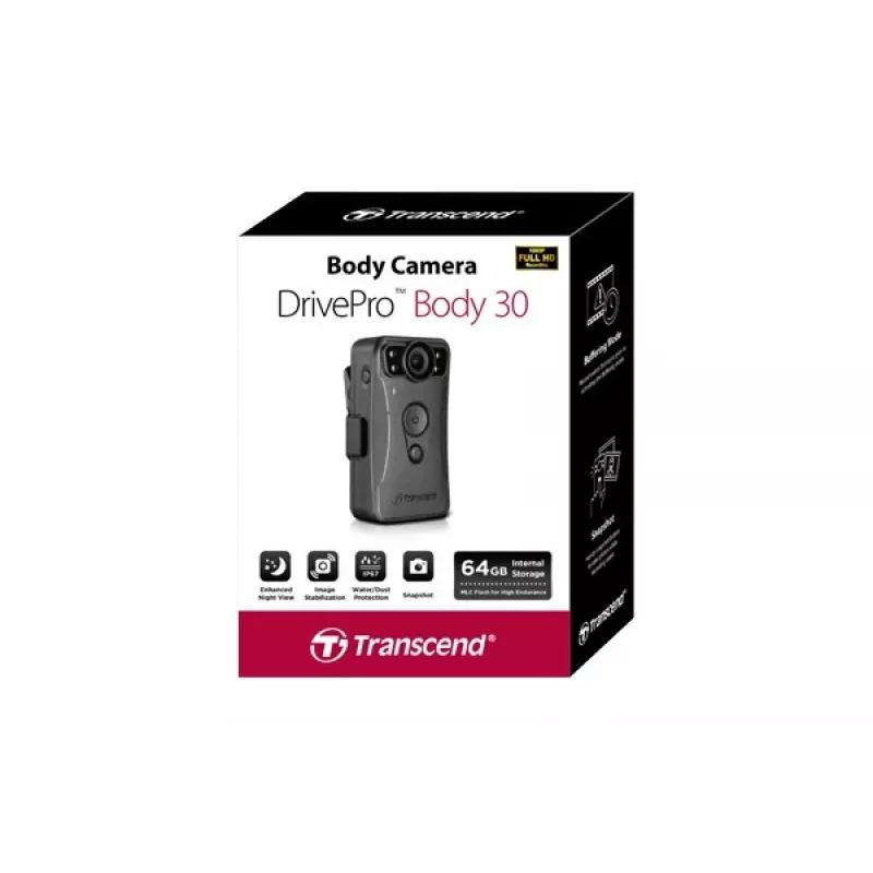 Kamera nasobna Transcend DrivePro Body 30, Full HD, Wi-Fi, 130 g
