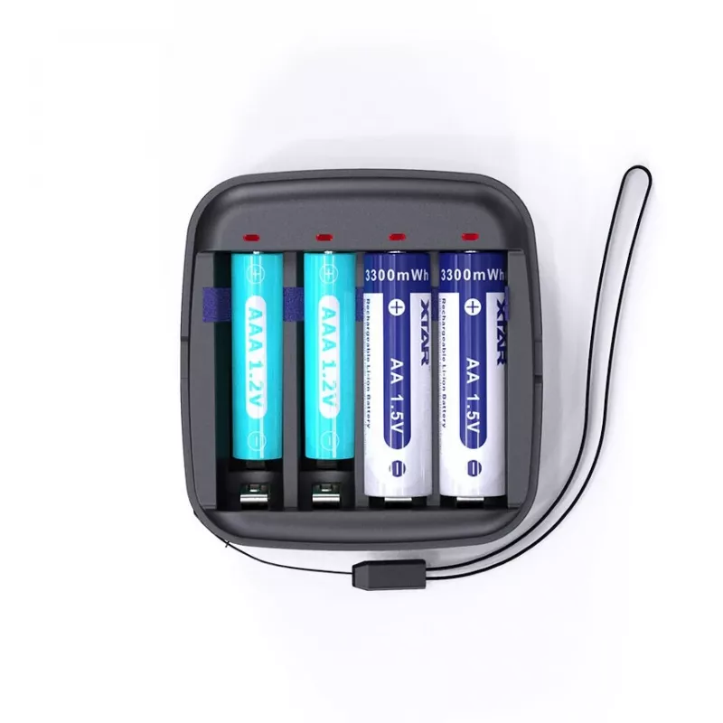Ładowarka do akumulatorów XTAR BC4 do AA/AAA NiMH i Li-ion, 4 gniazda, wejście DC/USB, czarny