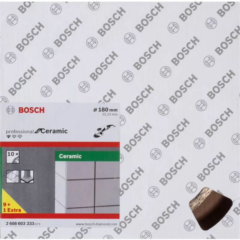 Diamentowa tarcza tnąca do ceramiki Bosch Professional Ø180 mm, 10 szt., otwór 22,23 mm