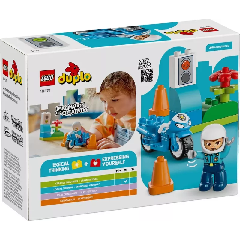 LEGO DUPLO 10471 Niebieski Motocykl Policyjny