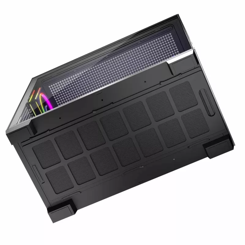 Obudowa PC MODECOM Volcano Stellar 5F ATX Midi Tower, szkło hartowane, 5 fabrycznie zamontowanych wentylatorów, USB‑C, obsługuje microATX/ATX, maks. GPU 420 mm, wysokość chłodzenia CPU 175 mm
