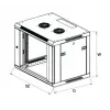 Szafa wisząca Extralink 6U 600x600 czarna