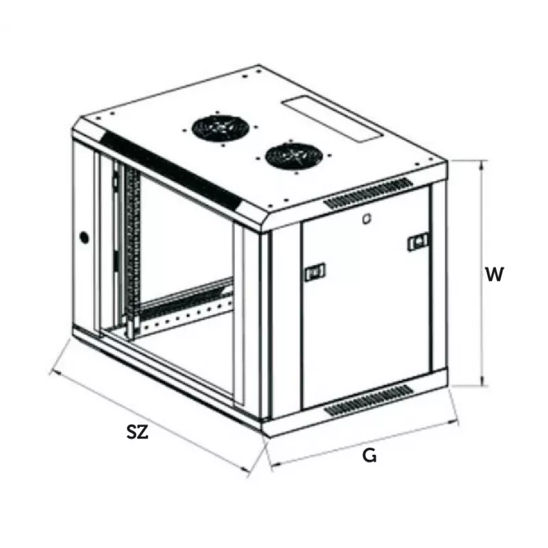 Szafa wisząca Extralink 6U 600x600 czarna
