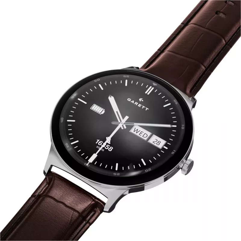 Smartwatch Garett Quantum — srebrny ze stali nierdzewnej