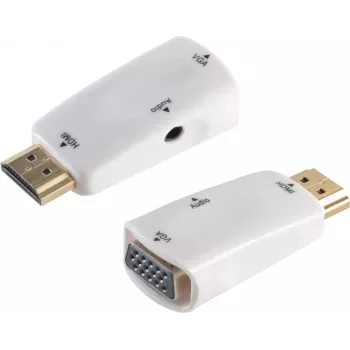 Adapter S/CONN 10-01001 HDMI Type A VGA D-Sub 3.5mm biały