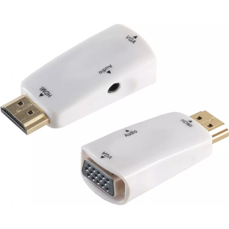 Adapter S/CONN 10-01001 HDMI Type A VGA D-Sub 3.5mm biały