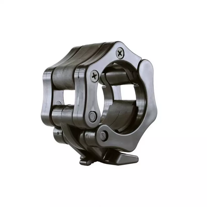 GO320 + ZG1000 Czarna sztanga olimpijska 14,8 kg 1830 mm Hms z czarnymi zaciskami szczękowymi
