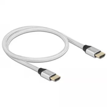 Delock - Ultra High Speed - HDMI-Kabel - HDMI männlich zu HDMI männlich - 50cm - Dreifachisolierung - Silber - hauchvergoldete Kontakte, unterstützt 8