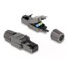 Kabel sieciowy DeLOCK wtyk RJ45 Kat.8.1 STP beznarzędziowy czarny
