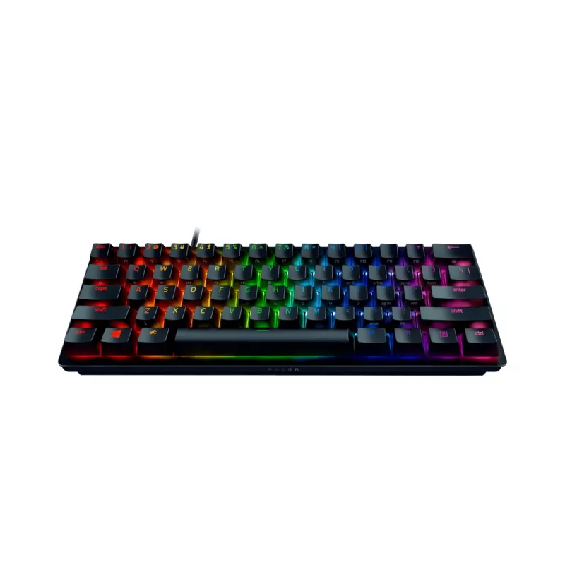 Razer Huntsman Mini 60% Klawiatura gamingowa z przełącznikami optomechanicznymi Purple Switch, podświetleniem RGB LED, układ NORD, przewodowa