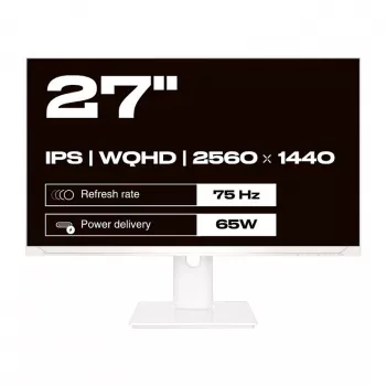 Monitor JAPANNEXT WQHD 68,6 cm (27) 2560x1440 pikseli, panel IPS, 8 ms, 75 Hz, AMD FreeSync, HDMI, DisplayPort (JN-IPS270WQHD75F-C65W-HSP-W)