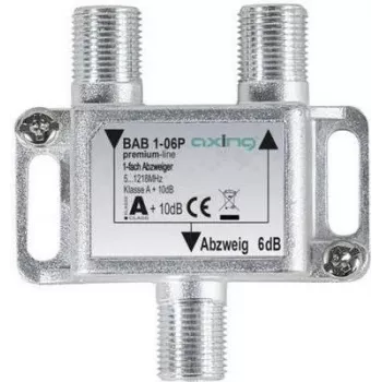 axing BAB 1-06P - rozdzielacz kablowy - 5 - 1218 MHz - szary - A - 6 dB - F