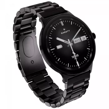 Smartwatch Garett Quantum — czarna stal nierdzewna