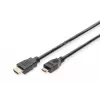 Digitus ASSMANN - Kabel wideo / audio - HDMI - 30 AWG - Mini-HDMI, 19-pin (M) - HDMI, 19-pin (M) - 3 m - Podwójna izolacja - Czarny (AK-330106-030-S)