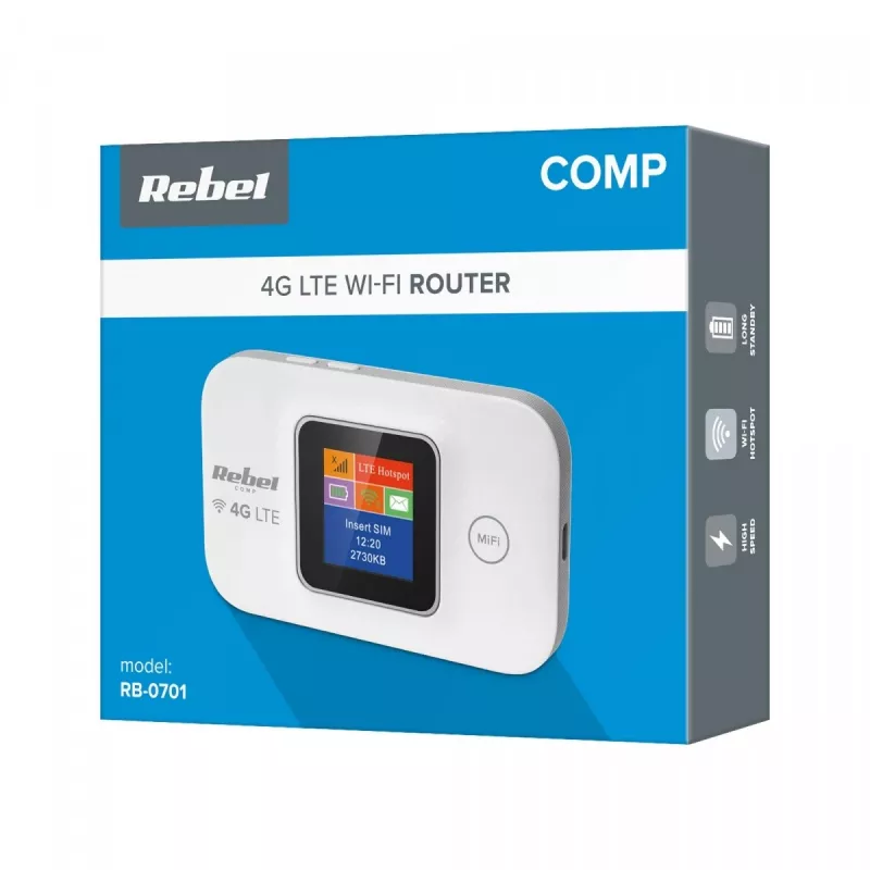 Router bezprzewodowy Rebel RB-0701, jednopasmowy (2,4 GHz), 3G, 4G