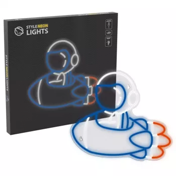 Dekoracyjne światło neonowe MANTA SNL90MT Style Neon Lights — motyw Astronauty na Rakiety