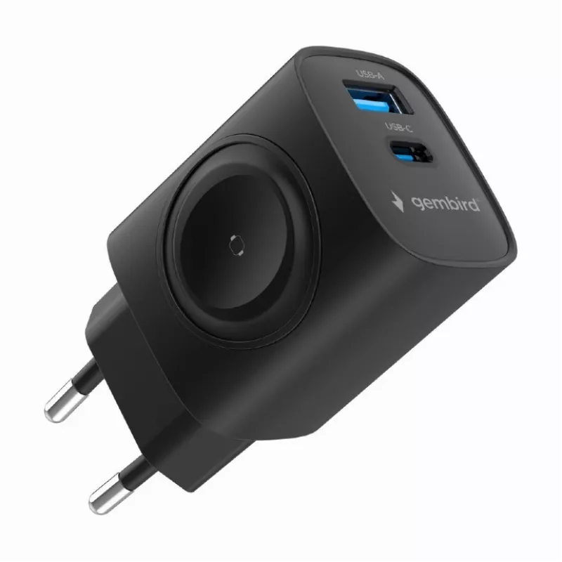 Ładowarka USB-A USB-C 20W PowerDelivery Quick Charge 3.0, czarna